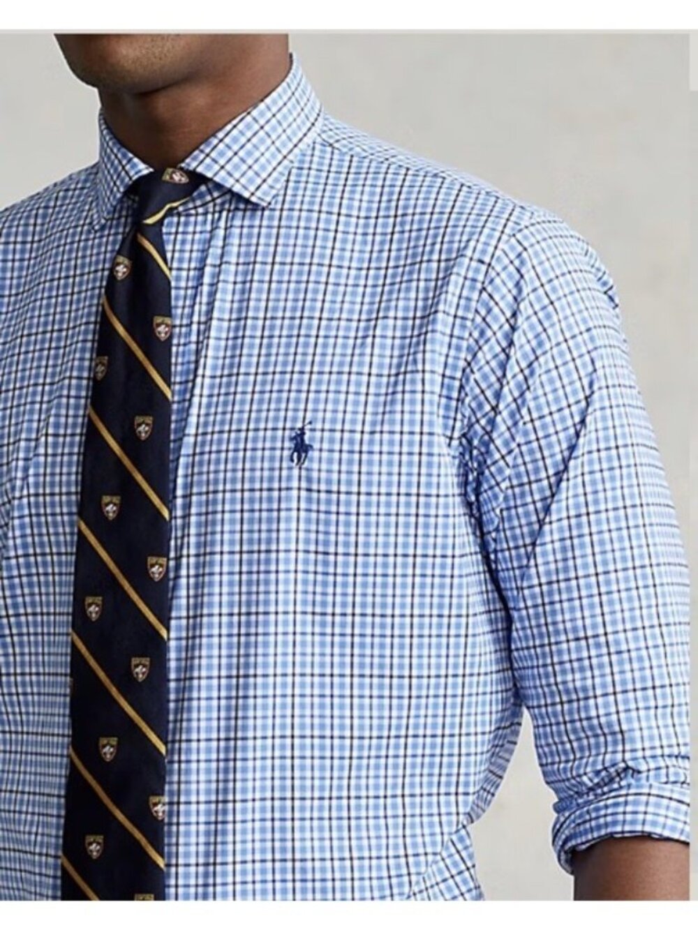 Polo Ralph Lauren Shirt Mens XL Blue Plaid Wicking Stretch Nylon NWT $110